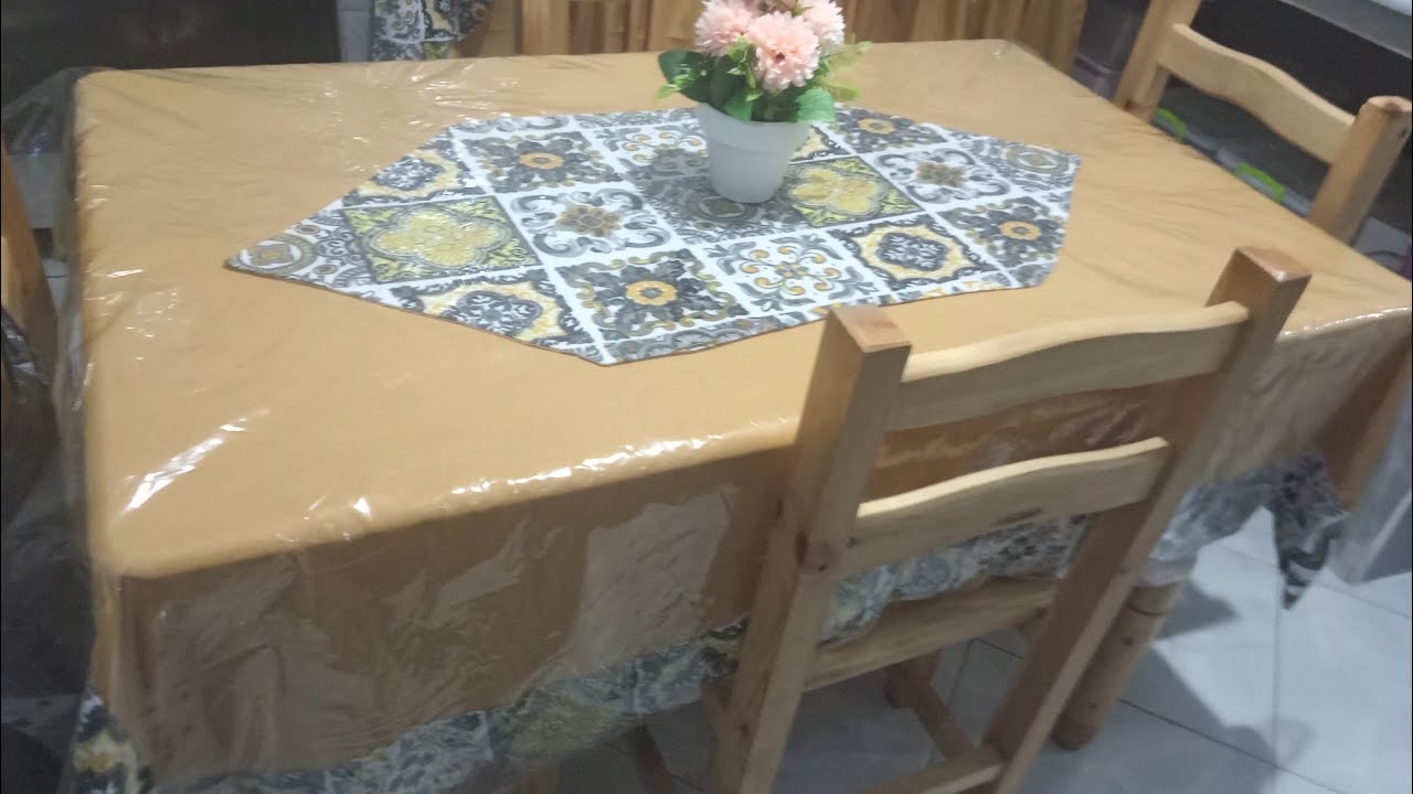 خياطة غطاء طاولة مع شومان دتابل ومنادل بكل بساطة لشهر رمضان المعظم