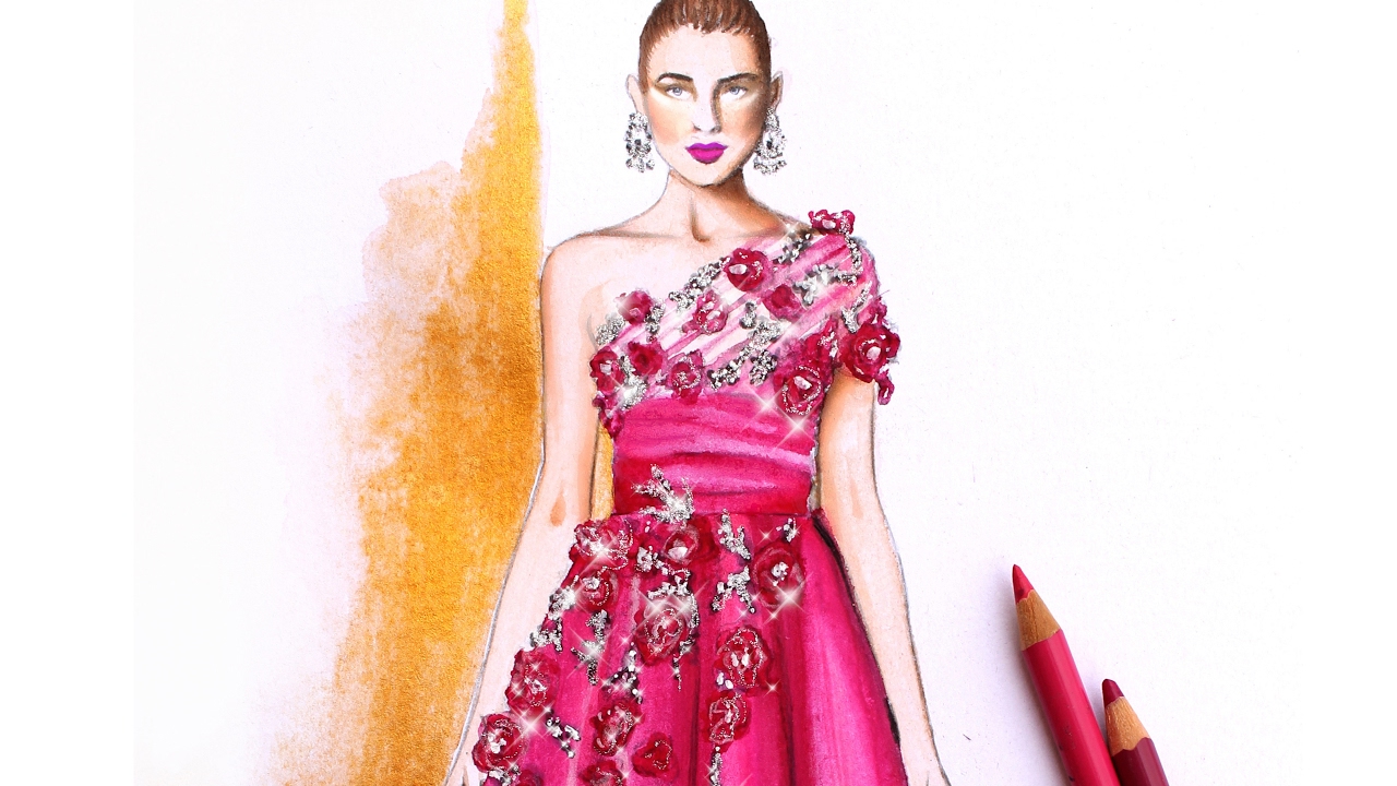 Fashion Illustration - Marchesa pre fall 2017 | Nina Mid Illustrations
