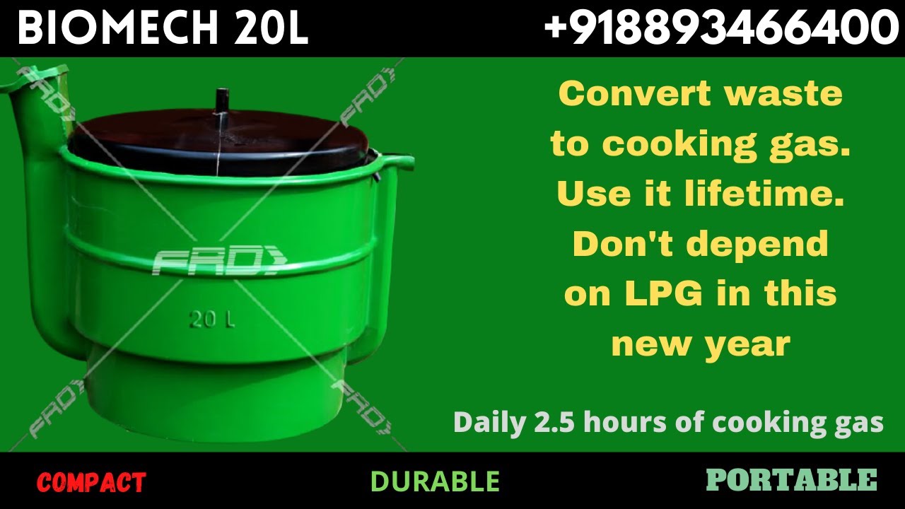 Portable Biogas Plant saves 9 cylinders LPG yearly | Convert your kitchen and food waste to gas now