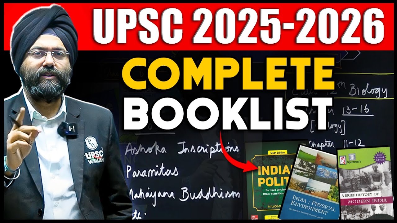 Booklist for UPSC 2025-2026 Preparation | Complete&nbsp;Detail ! | PW OnlyIAS