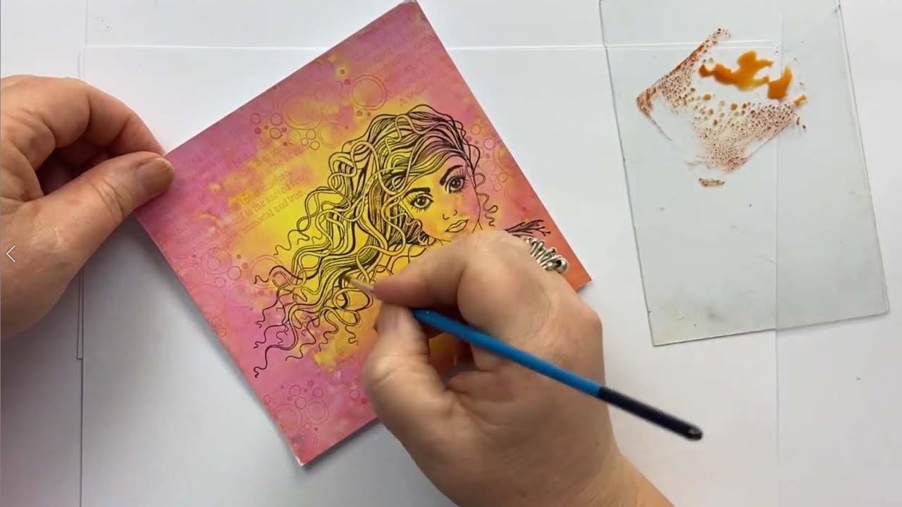 Astrid in Pinks by Karen Telfer - A Lavinia Stamps Tutorial