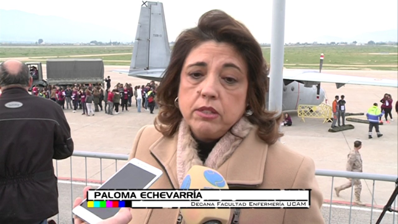 10/02/2017 Simulacro en la Base Aérea de Alcantarilla con Alumnos Máster Universitario en Enfermería