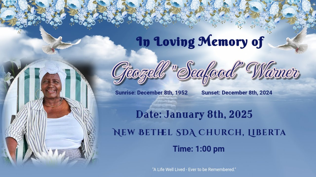 In Loving Memory for the Life of Geozell Warner || January 8th, 2025 @ 1:00 PM || New Bethel SDA