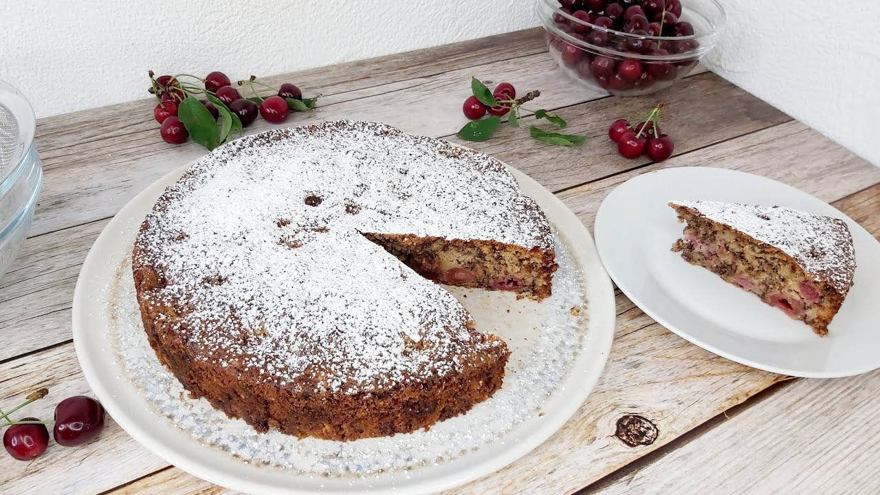 Schneller einfacher  Schoko Nuss Kirschkuchen🍒🌸