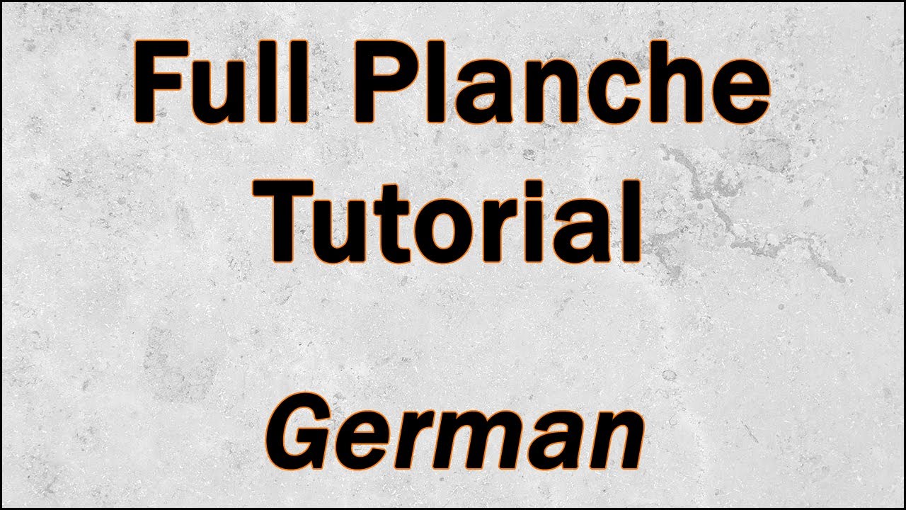 Marcus Mohs - Full Planche Tutorial (German) [HD]