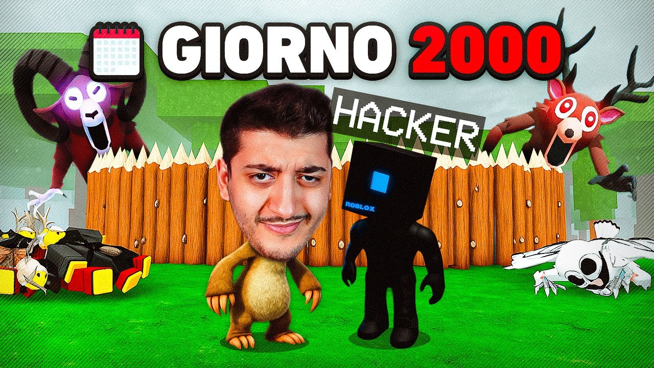 SOPRAVVIVO 2000 NOTTI nella FORESTA con l'HACKER!! ROBLOX ITA