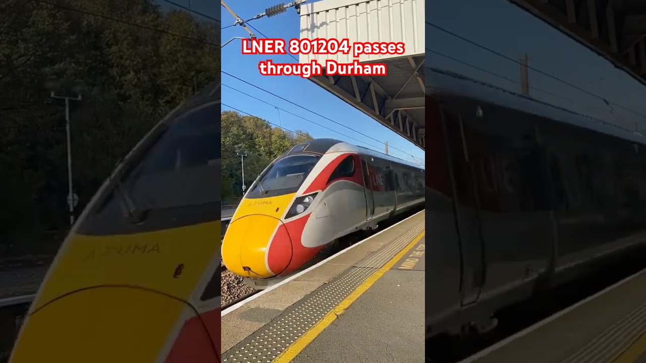 LNER Azuma 'Our Planet' 801204 passes through Durham with a 2 tone. #lner #azuma #train #railway
