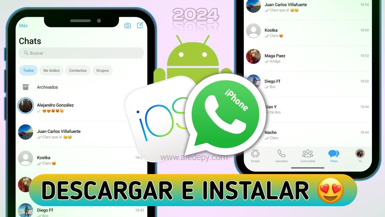 Como Descargar e instalar WHATSAPP Estilo IPHONE en Android 2024 Paso a Paso ✨ [ Bien Explicado ]