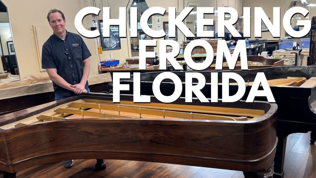 ПРОГРЕСС: Реставрация 8-футового рояля Florida Heirloom Chickering — встроенная пластина.