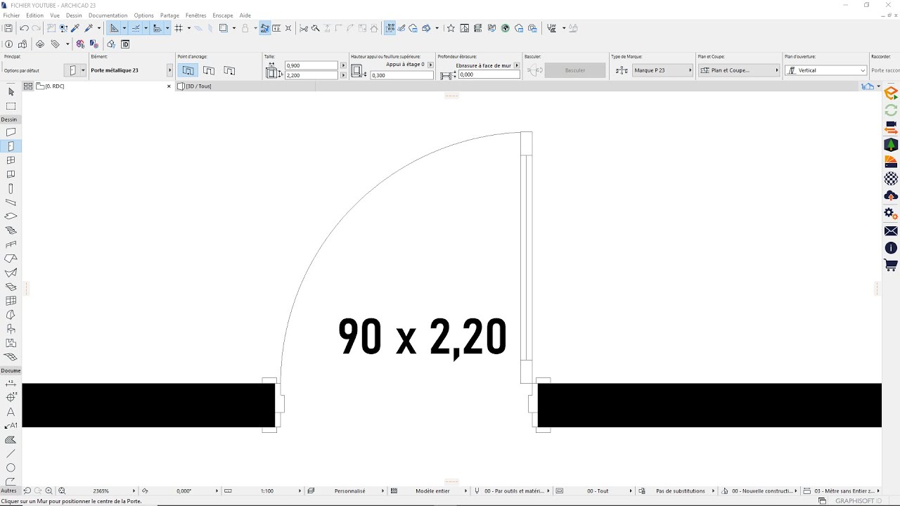 Comment Changer la Couleur des Lignes des Portes et Fenêtres en 2D dans Archicad