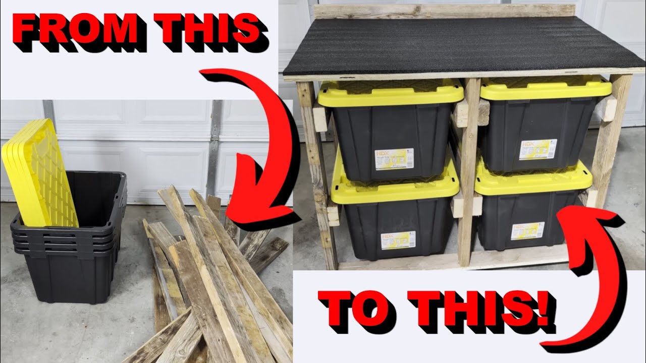 AWESOME Storage Tote Workbench from Leftover JUNK Wood