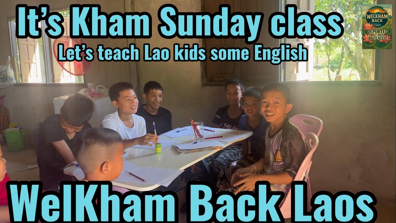 Kham&rsquo;s Sunday class teaching village kids in Laos English 