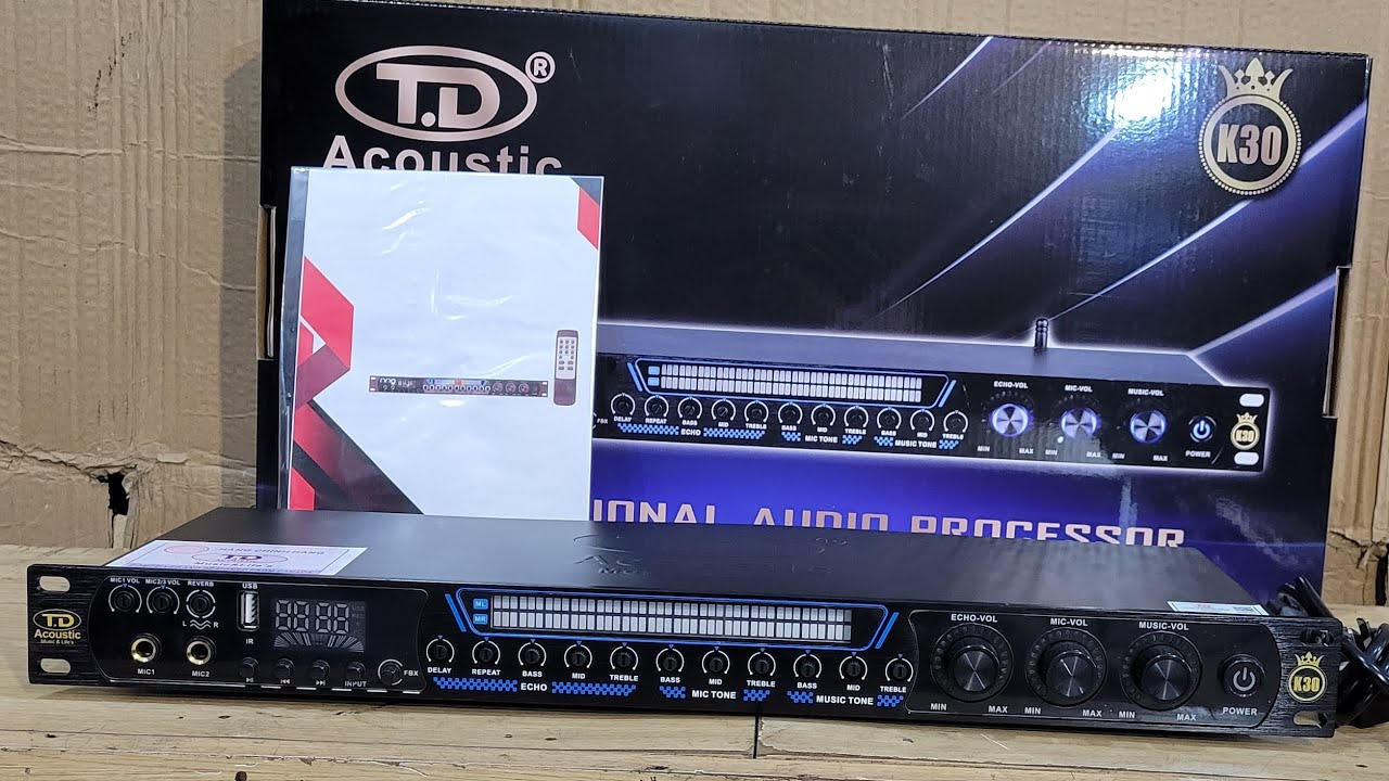 Vang Cơ TD Acoustic K30 Chống H&uacute;, Reverb Hay, Đ&egrave;n Led Si&ecirc;u Đẹp, Vang Cơ Karaoke Bluetooth - H2pro