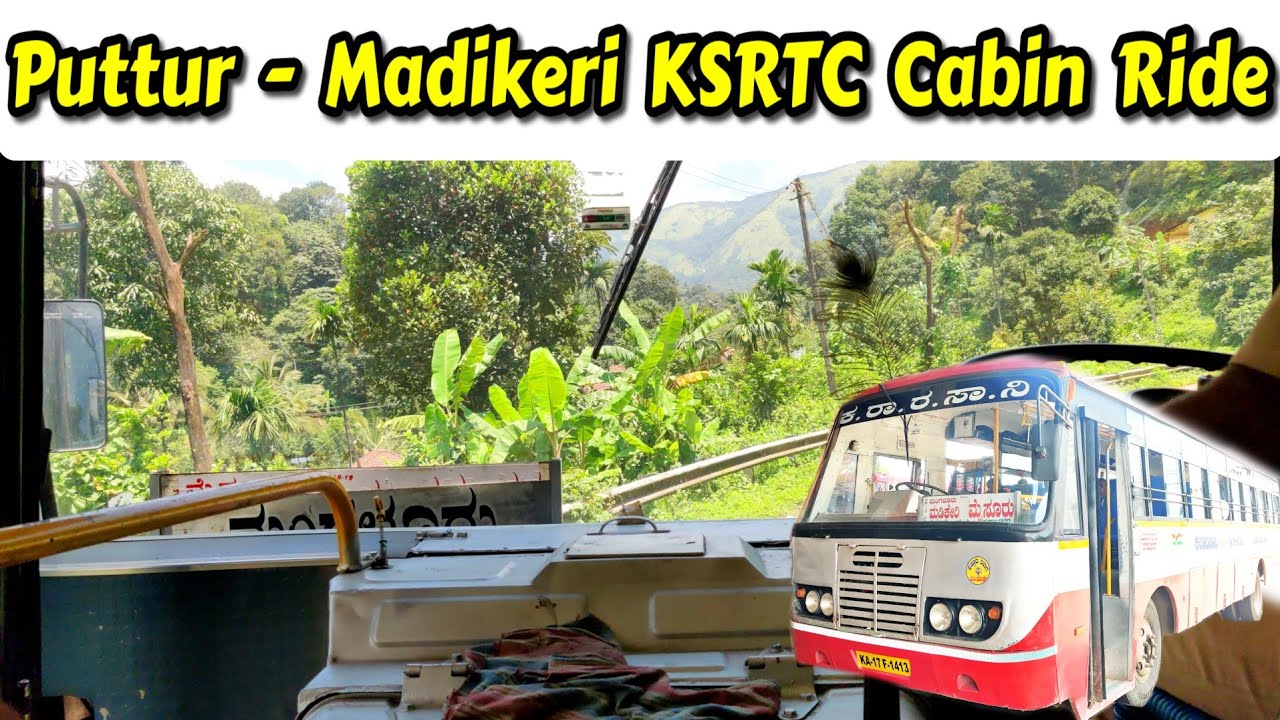 Puttur - Madikeri KSRTC Cabin Ride😍  Sampaje Ghat🌳 #bus #ghat #coorg #ksrtc #volvo