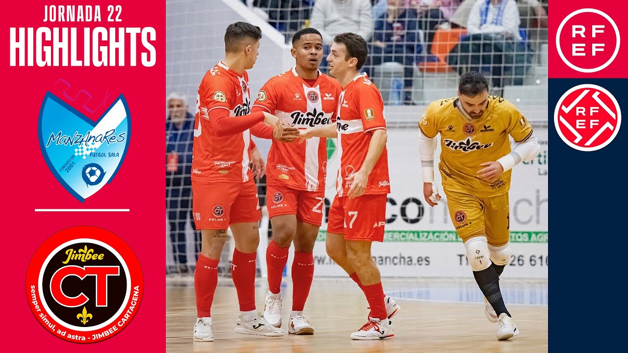 Resumen #PrimeraDivisiónFS Quesos El Hidalgo Manzanares  3-4Jimbee Cartagena Costa Cálida|Jornada 22