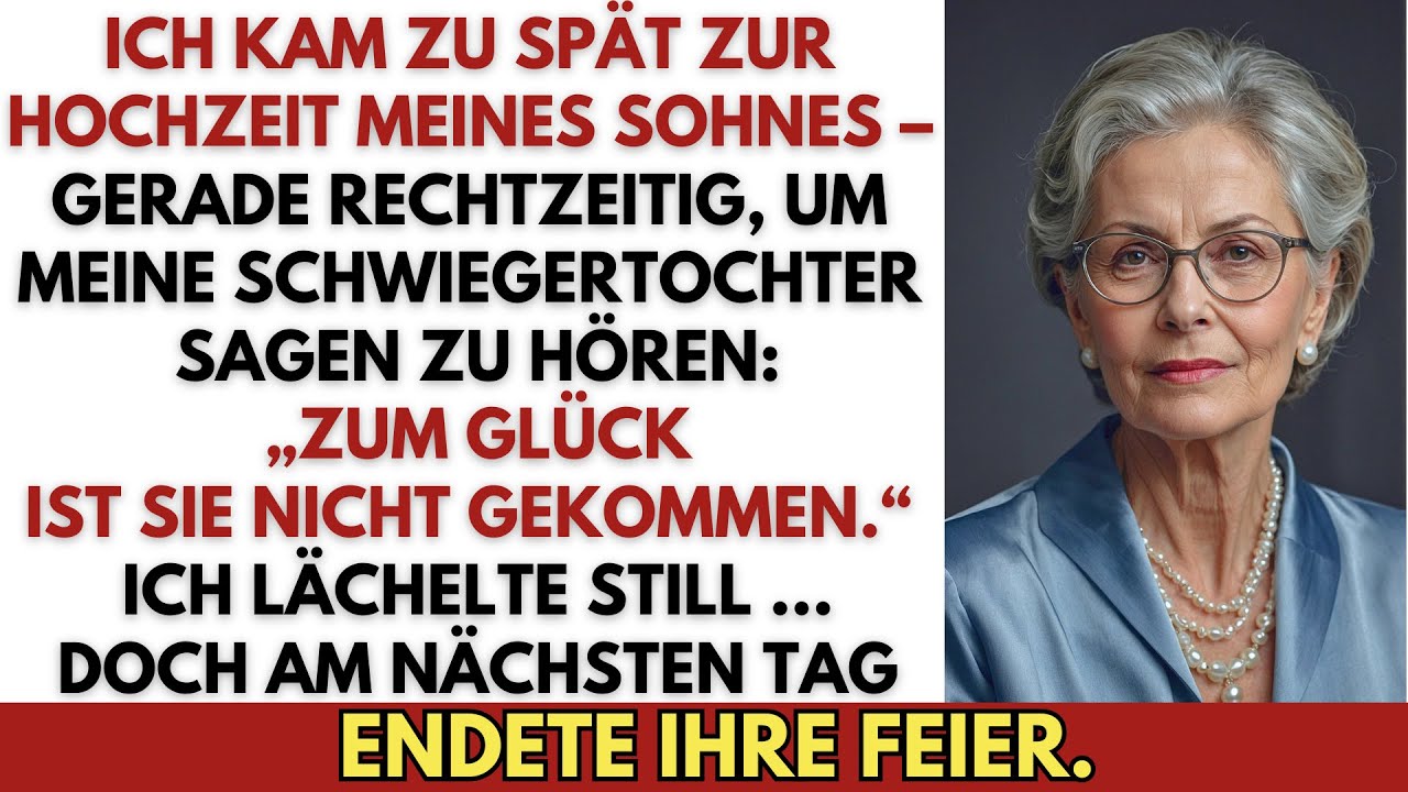 Ich kam zu spät zur Hochzeit meines Sohnes – und hörte, wie sie auf mein Fehlen anstießen