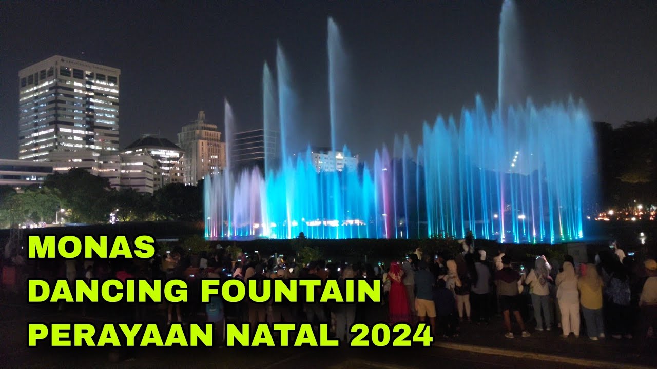 Monas Dancing Fountain. Air Mancur Menari Monas, Perayaan Natal 2024 #merrychristmas2024 #jakarta