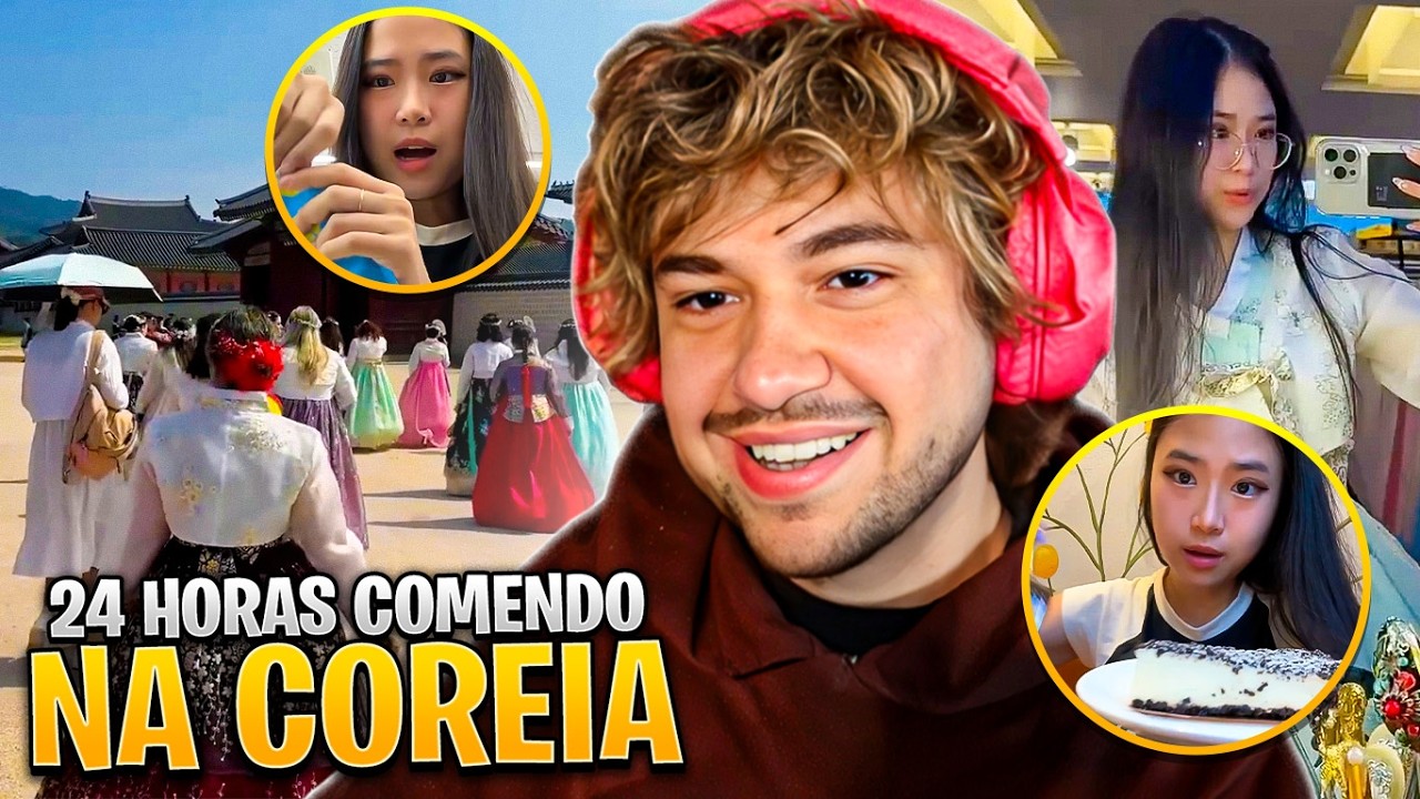 COMO É PASSAR UM DIA INTEIRO COMENDO NA COREIA? - React Priscila Ju