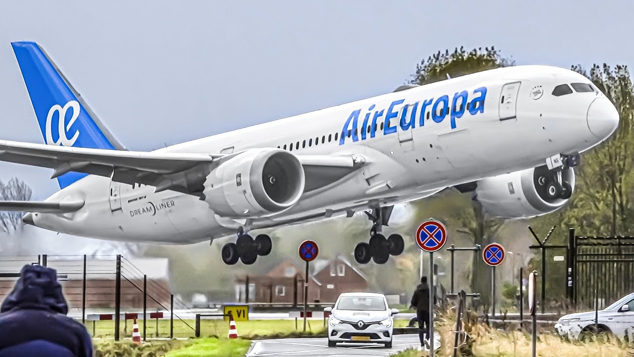 ✈️ 100 CLOSE UP TAKEOFFS & LANDINGS in 1 HOUR 🇳🇱 Amsterdam SCHIPHOL Airport Plane Spotting AMS/EHAM