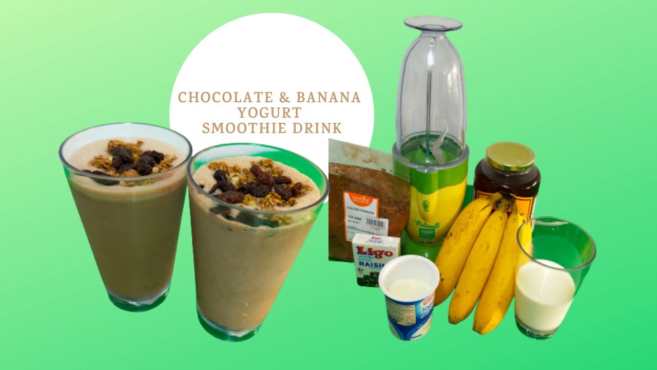 How to make Chocolate & Banana Yogurt Smoothie Recipes - DavidGan Explores