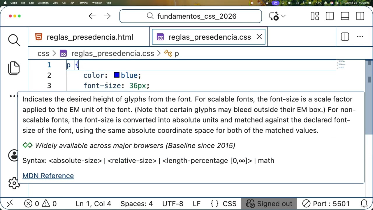 Colores y tipos de fuentes en CSS