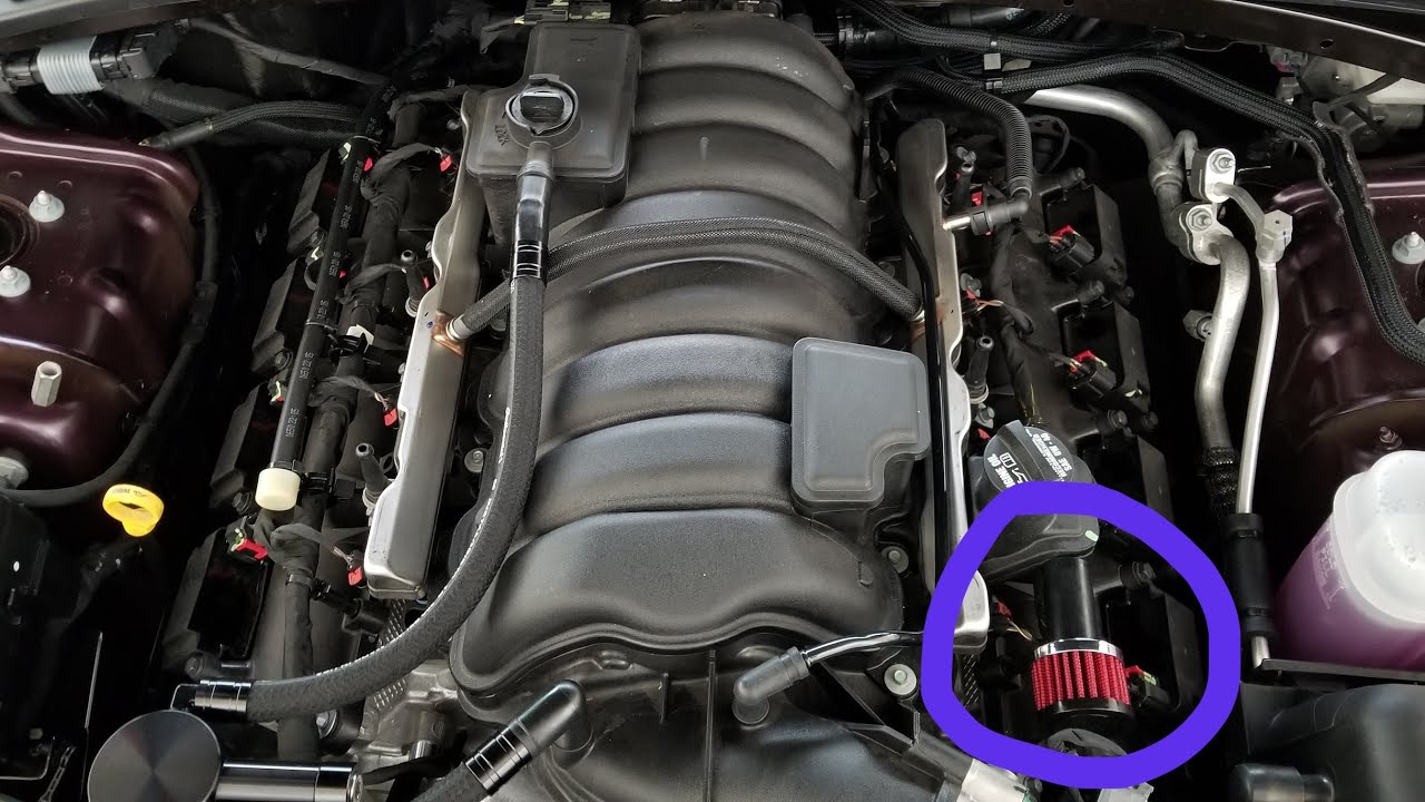 K&N Universal Oil Breather Install in my 2020 Dodge Challenger R/T Scat Pack 1320