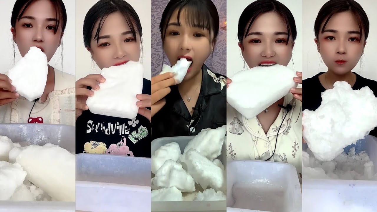 ASMR her squeaky  ice eating only bites