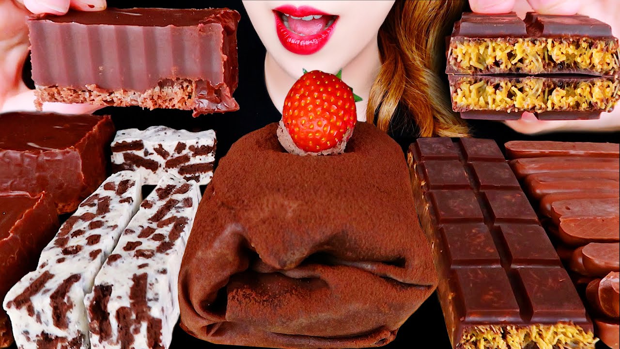ASMR MOST POPULAR FOODS *BRICK CHOCOLATE, EDIBLE TOWELS, DUBAI CHOCOLATE, MARSHMALLOW COOKIE MUKBANG