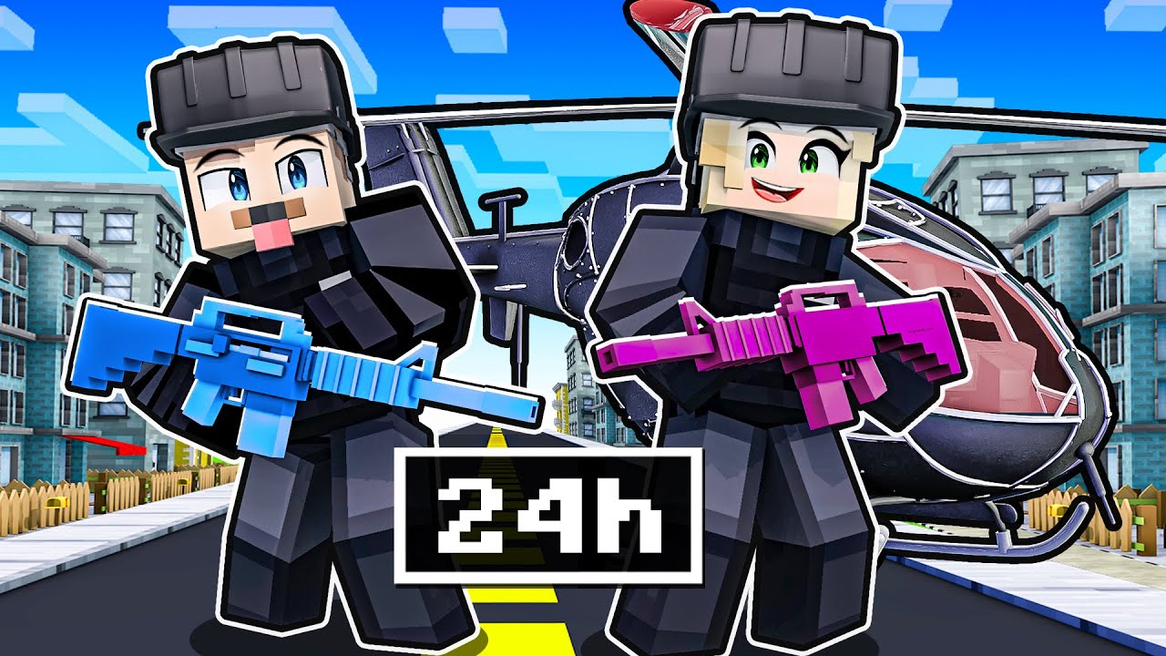 24H ARBEITEN IN EINER SWAT EINHEIT IN MINECRAFT!