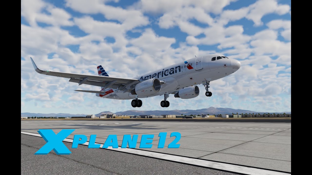 X-plane 12 - 🇺🇸KLAS tower spotting a319 Toliss butter landing