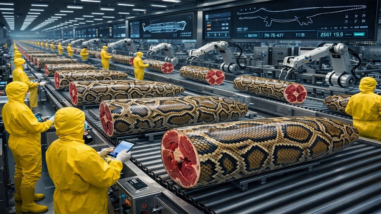 Inside the Giant Python Factory Line: The Incredible Process You've Never Seen (Full Process)
