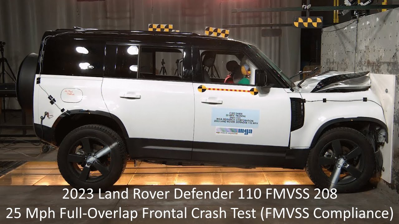 2020-2025 Land Rover Defender 110 FMVSS 208 Full-Overlap Crash Test (25 Mph)