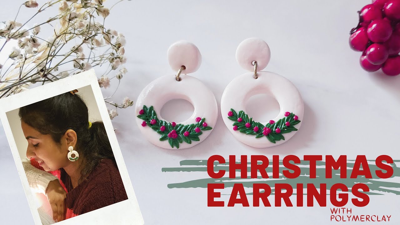 Polymer Clay Christmas Earrings || Holiday Earrings