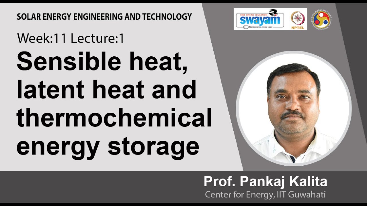 Lec 29: Sensible heat, latent heat and thermochemical energy storage