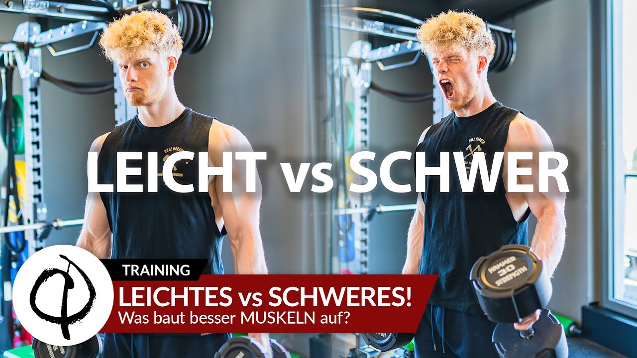 LEICHTES vs SCHWERES TRAINING! Was baut besser MUSKELN auf?