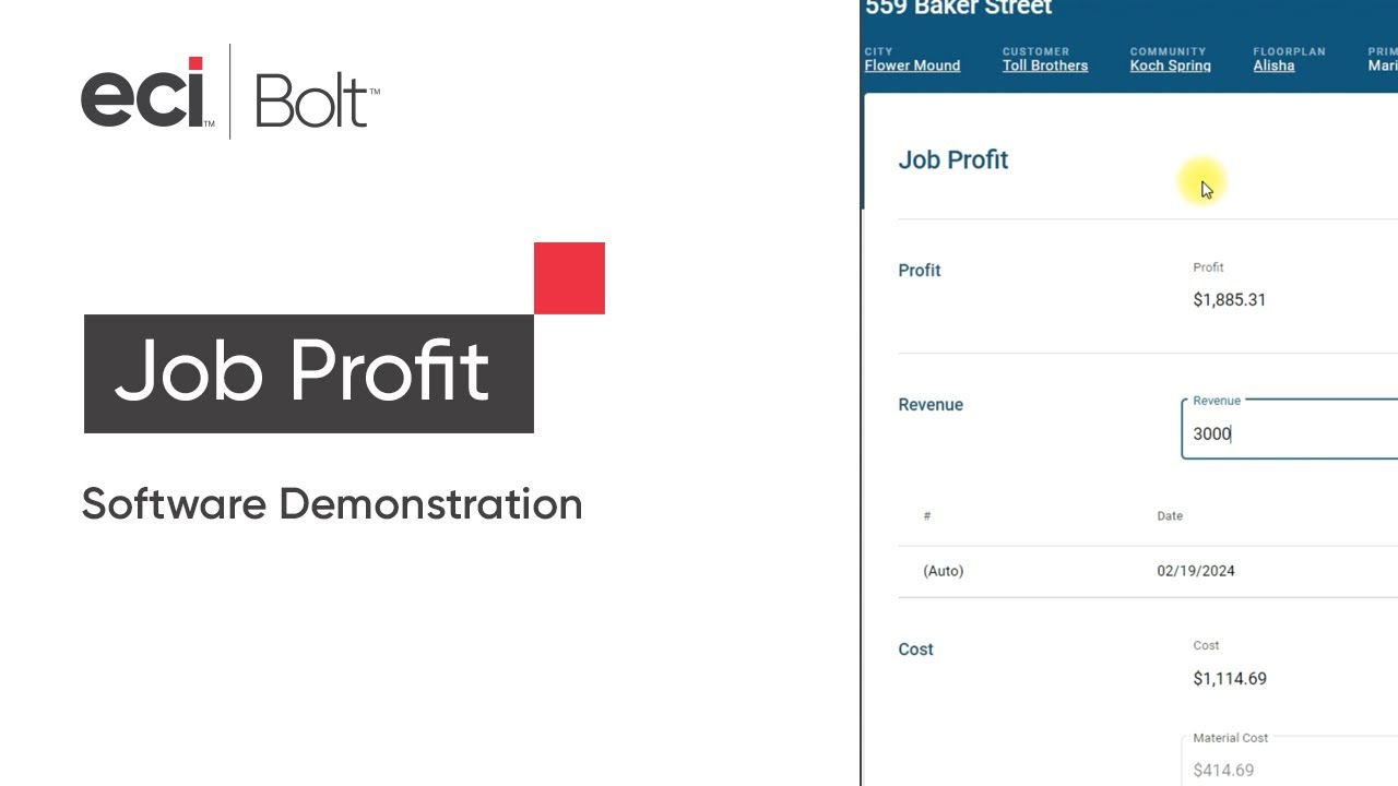 Bolt Trade Contractor Software Feature, Job Profit