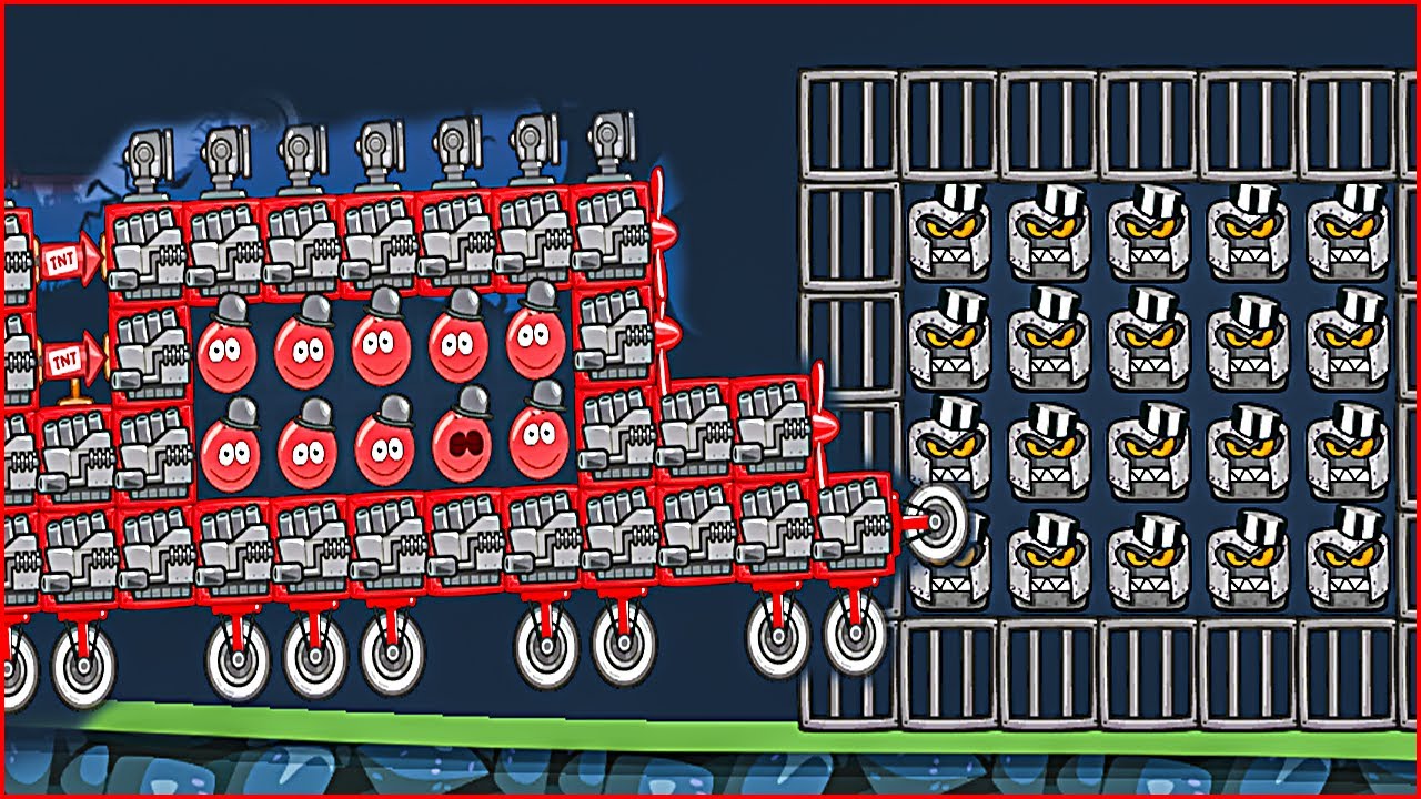 1000 ШАРОВ !! red ball 4 в игре bad piggies ! красный шарик строит машинки ! Игра про шар от Спуди !
