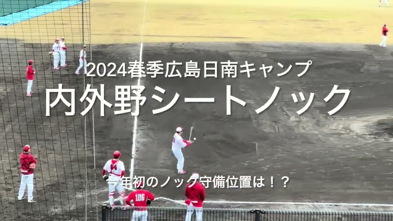 2024広島カープ初のシートノック！！守備位置はいかに？？そして新外国人の守備は？？【2024.2.3春季日南キャンプ3日目】#広島カープ#2024春季日南キャンプ#天福球場#シートノック