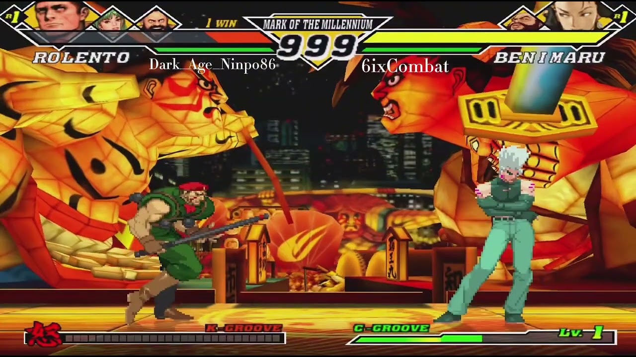 Capcom Vs SNK 2 EO 2 player 🆚 match  (Dark_Age)Morrigan/Zan/Rolento Vs Benimaru/Chang/Balrog(6ixCom)