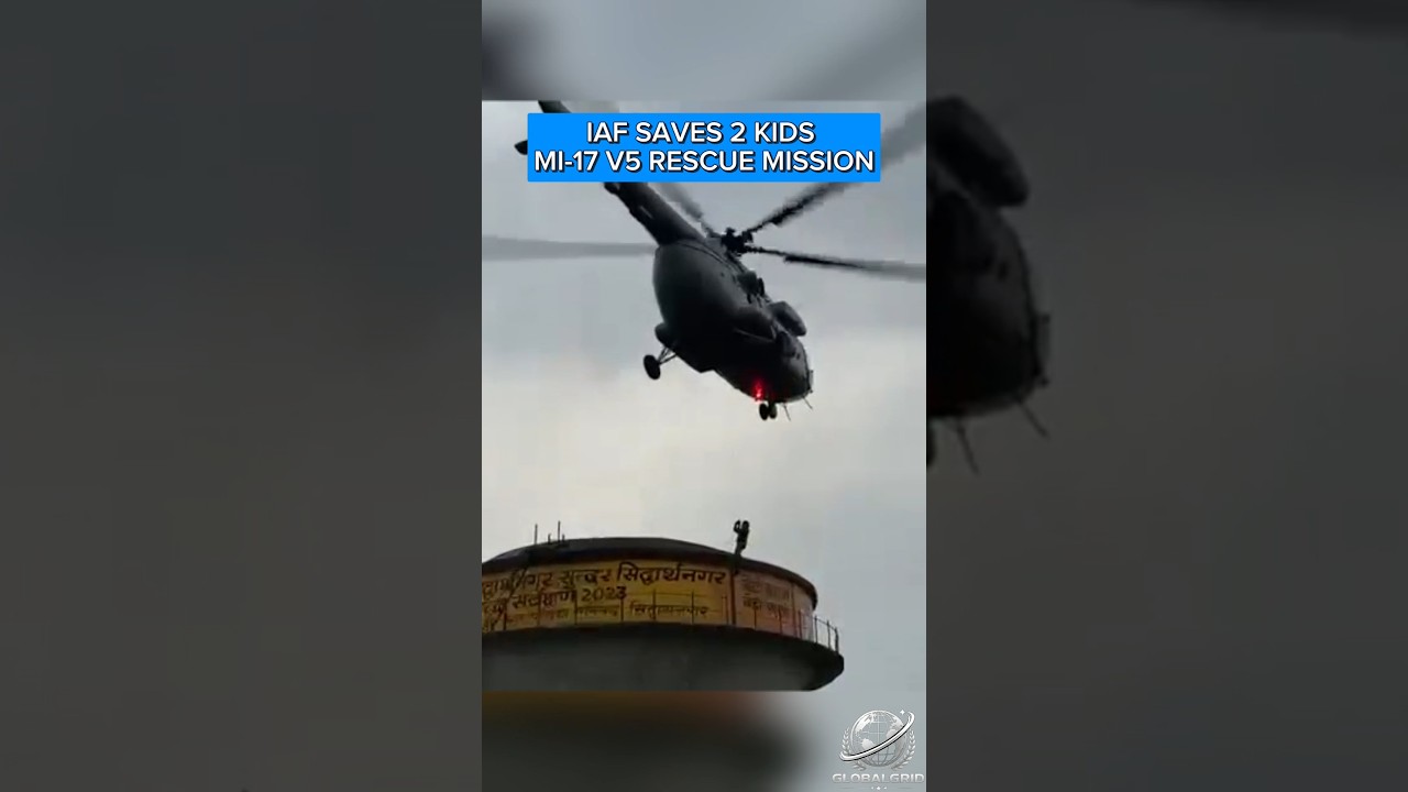 Indian Air Force Rescues Two Children Stranded on Water Tank.#short#DefenceNews#RescueMission#IAF