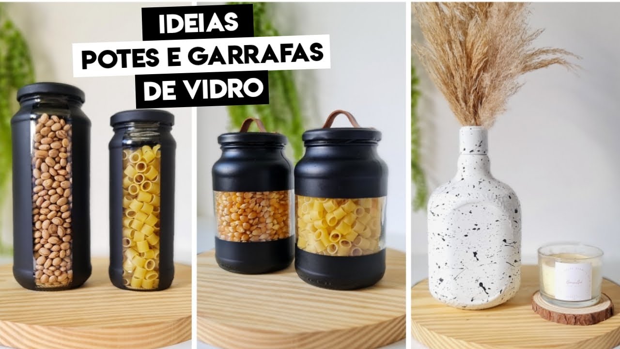 Ideias INCRÍVEIS com POTES DE VIDRO E GARRAFA - ARTESANATO - RECICLAGEM - FAÇA VOCÊ MESMO