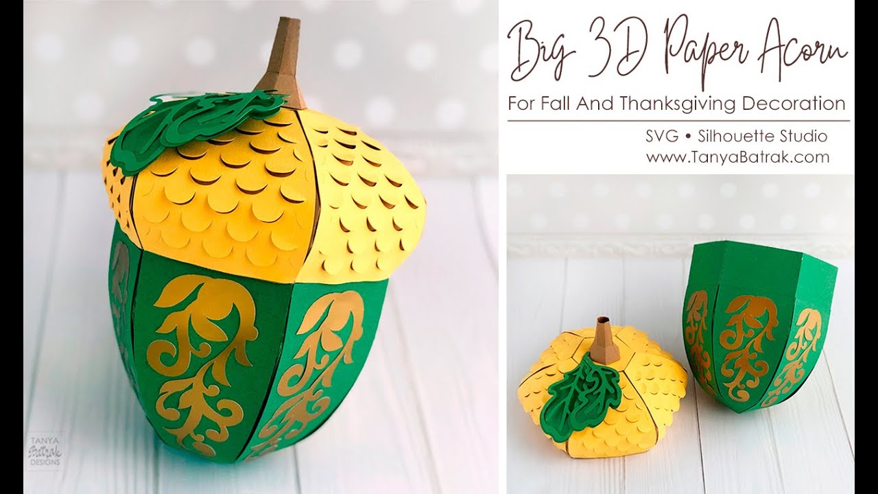 DIY Big 3D Paper Acorn