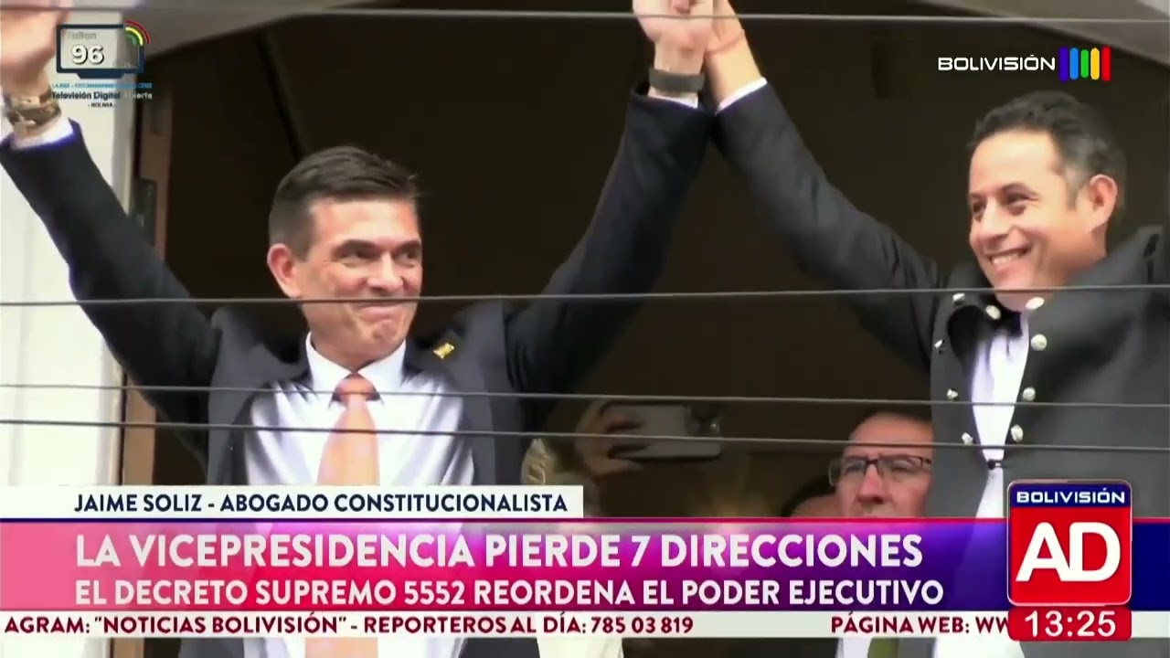 La Vicepresidencia pierde siete direcciones tras el D.S. 5552 que reordena el Poder Ejecutivo
