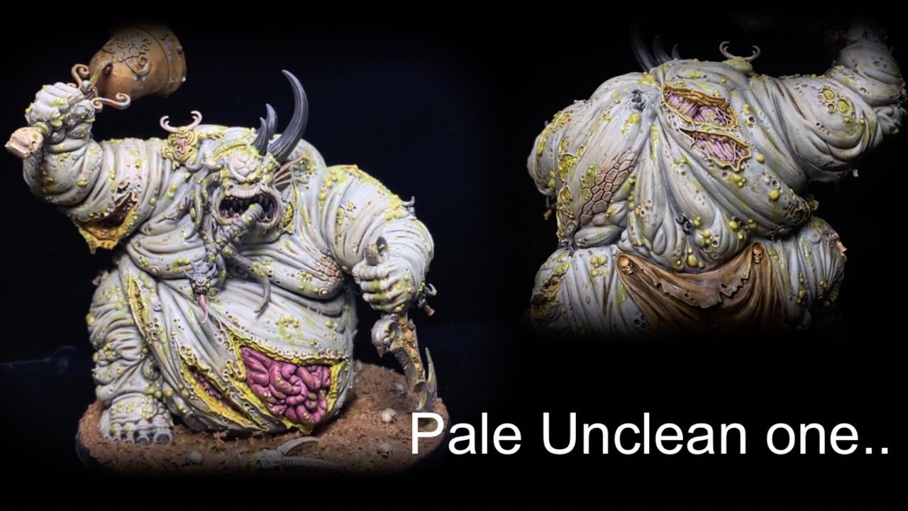 Painting a unique great unclean one | pale skin greater daemon of Nurgle super quick warhammer paint