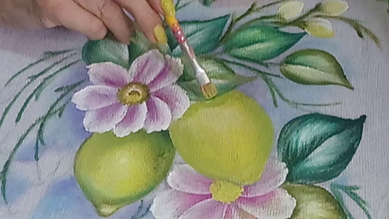 PINTANDO LIMÓN 🍋, FLOR, HOJA 🍃 y BOTONES CON LA MAESTRA TERE GREGORIO