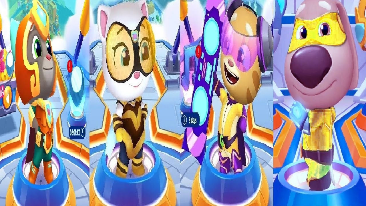 Talking Tom Hero Dash New Update 2021 - GOLD FLASH TOM VS ROCKSTAR GINGER QUEEN BEE ANGELA SUPER BEN