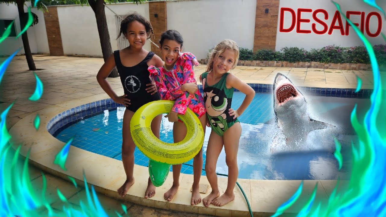 DESAFIO DA BOIA NA PISCINA | amigas na piscina |Rotina de banho na piscina
