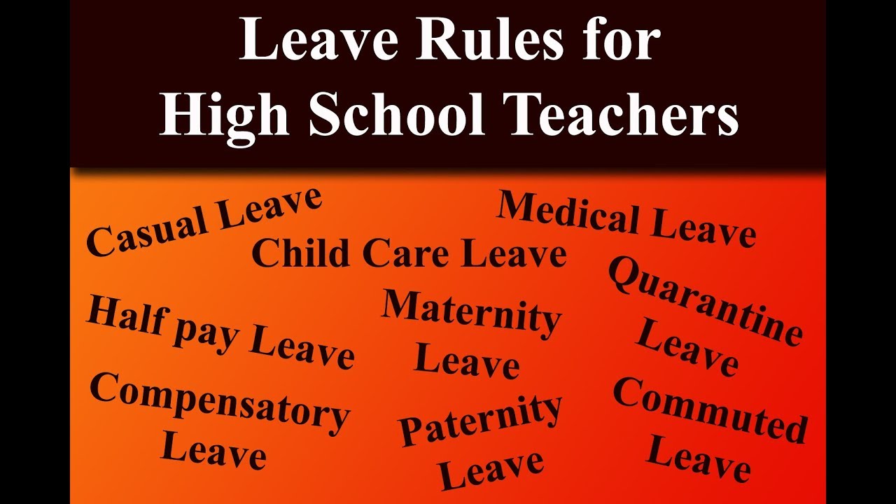 All types of Leave rules for High School Teachers in West Bengal