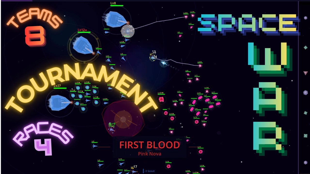8 Teams Tournament! Space War — 4 Races, 28 Matches