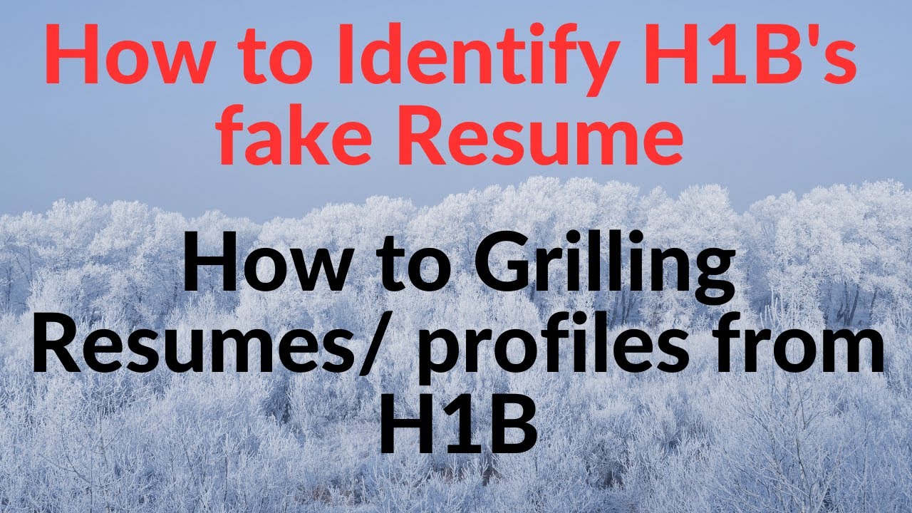 How to identify fake H1B Visa profile in US Staffing / Recruitment | Grilling resume | H1B Candidate